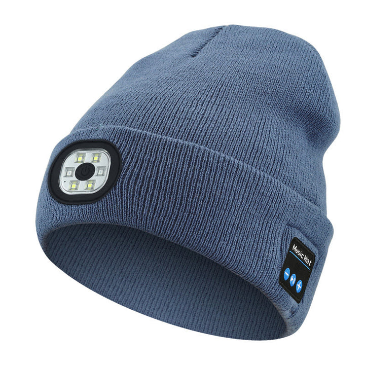 Winter Music & LED Lighting Bluetooth Beanie Hat - LED Light & Bluetooth - Light Blue - M (22"-22 7/8") - image 11
