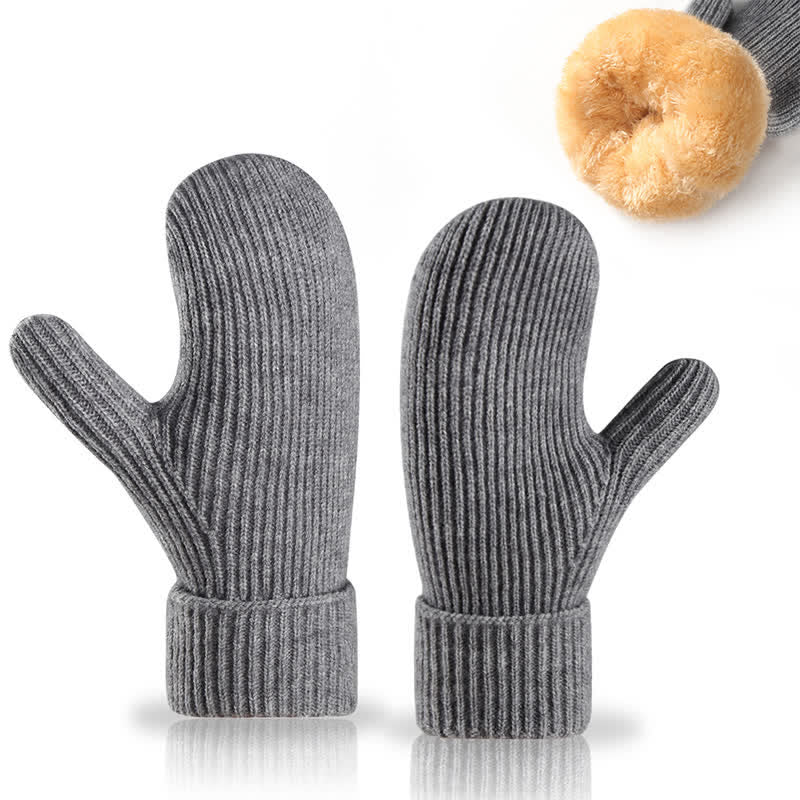 Fleece Lined Full Finger Cold Weather Knitted Gloves - image 0