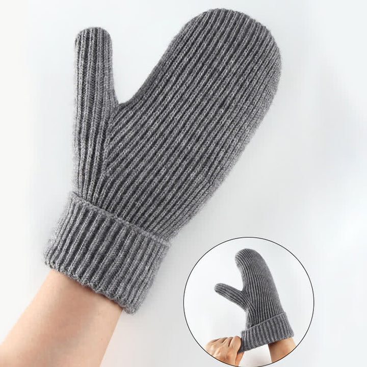 Fleece Lined Full Finger Cold Weather Knitted Gloves - image 6