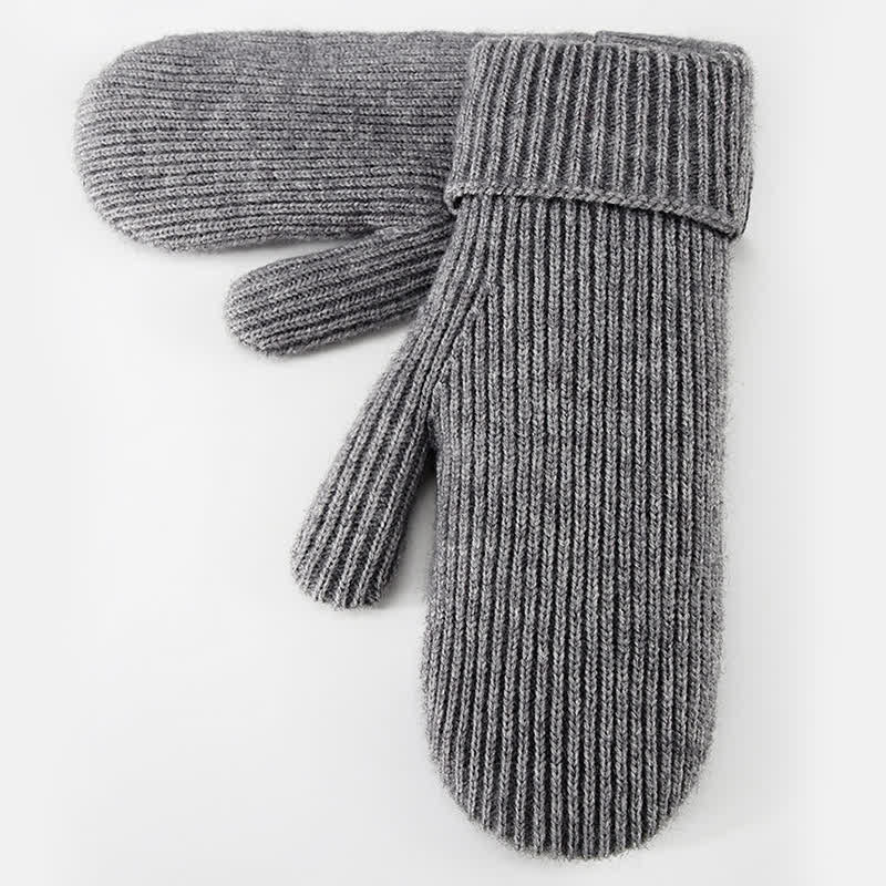Fleece Lined Full Finger Cold Weather Knitted Gloves - image 4