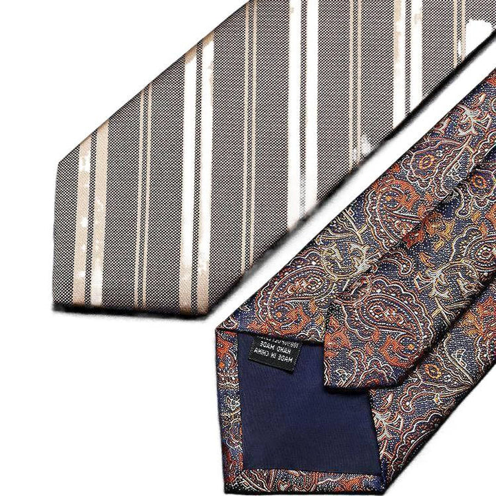 Men's Elegant Champagne Zipper Pre-Tied Necktie - image 2