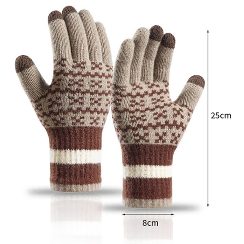 Chic Geometric Pattern Ethnic Style Knitted Gloves - image 6