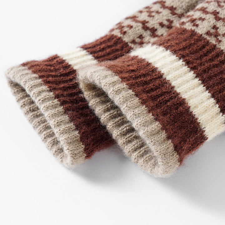 Chic Geometric Pattern Ethnic Style Knitted Gloves - image 4