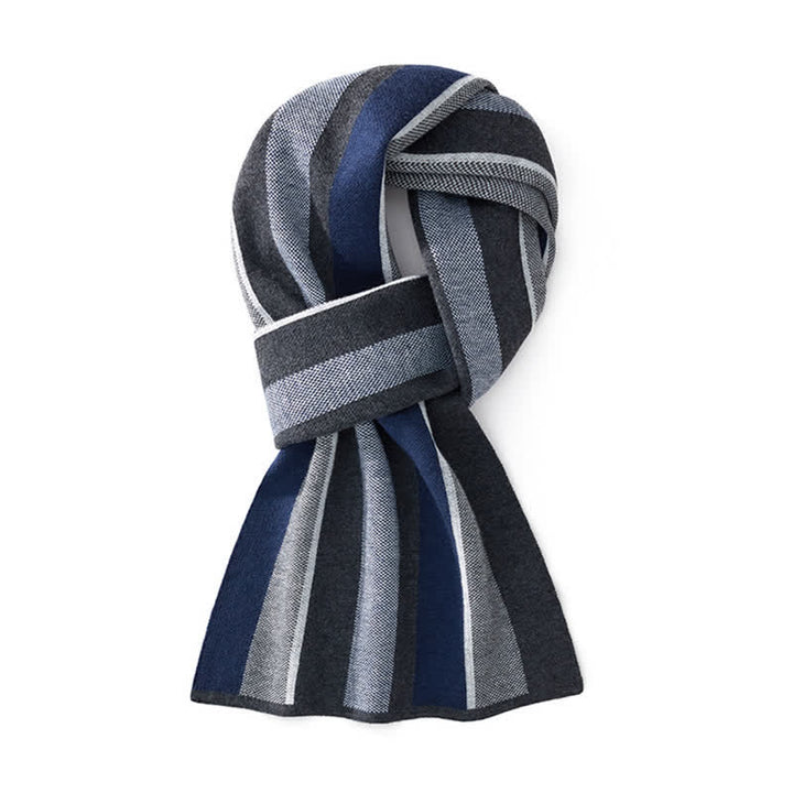 Men's Modern Professional Striped Business Scarf - Navy - image 3
