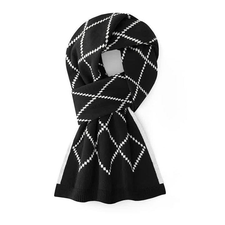 Men's Corporate Elegance Diamond Pattern Business Scarf - Black - image 5