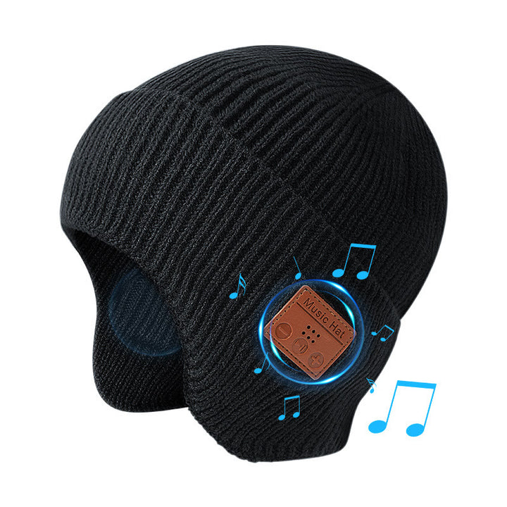 Winter Bluetooth Music Lighting Knitted Beanie Hat Detachable - Black - Bluetooth - M (22"-22 7/8") - image 8