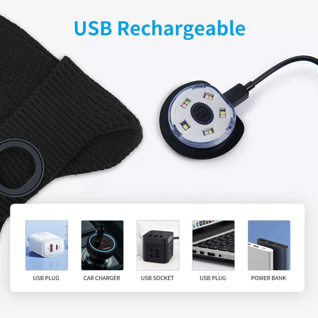 Winter Bluetooth Music Lighting Knitted Beanie Hat Detachable - image 4