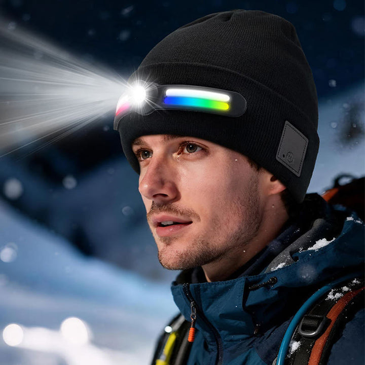 Winter LED Lighting RGB Mode Knitted Beanie Hat - image 2