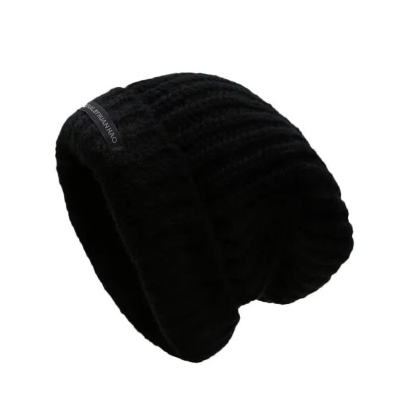 Winter Keep Warm Solid Color Knitted Beanie Hat - Black - Adjustable (21 5/8"-22 7/8") - image 1