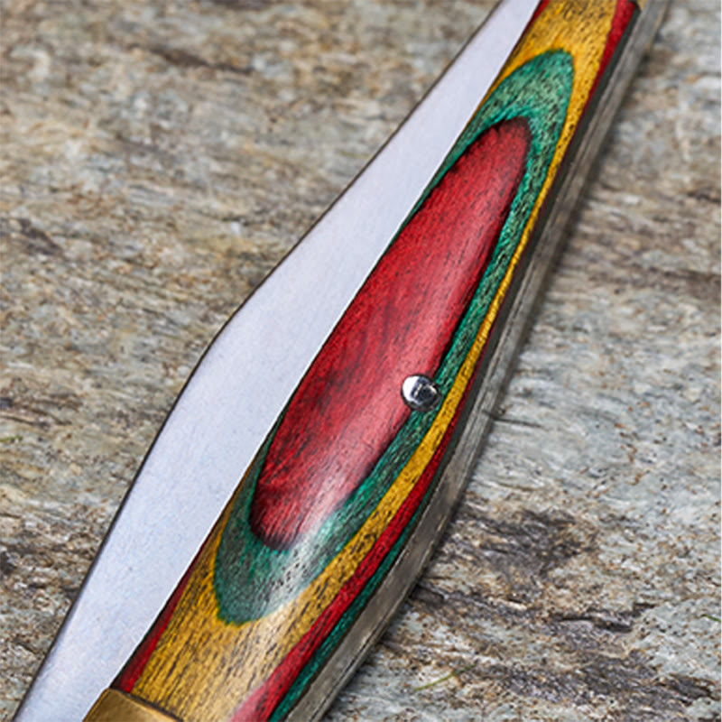 Colorful Brass Folding Knife Buddha Hand & Redstone Necklace - image 7
