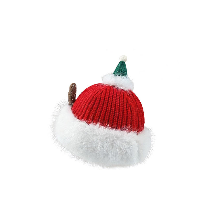 Women's Winter Christmas Antlers Keep Warm Plush Hat - image 2