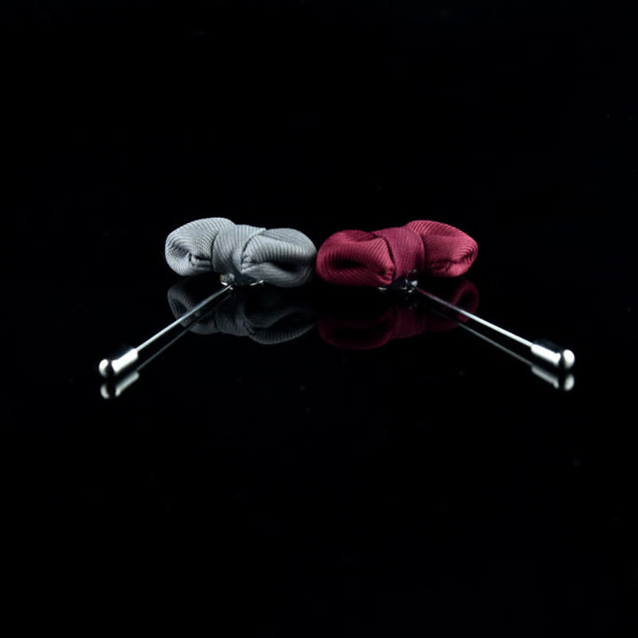 Men's Wedding Pointed Bow Tie Shape Cloth Lapel Pin - image 5