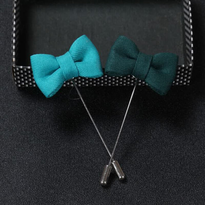 Men's Wedding Boutonniere Bow Tie Shape Cloth Lapel Pin - image 9