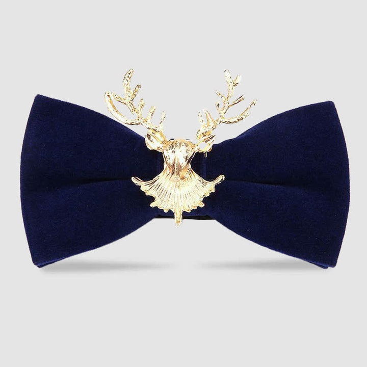 Deer Head Metal Decor Festive Holiday Bow Tie - Royal - image 9