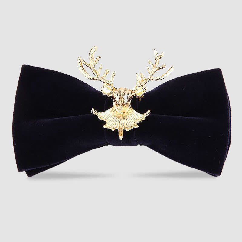 Deer Head Metal Decor Festive Holiday Bow Tie - Navy - image 8