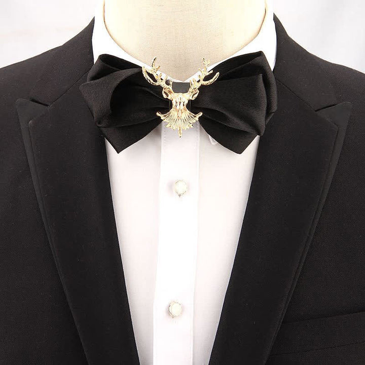 Deer Head Metal Decor Festive Holiday Bow Tie - image 0