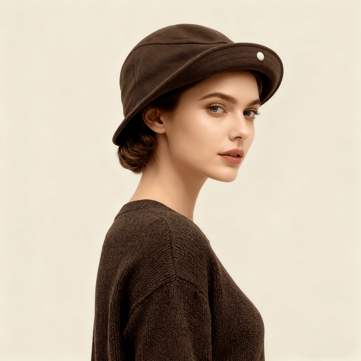 Keep Warm Brown Winter Flip Brim Fisherman Hat - image 1