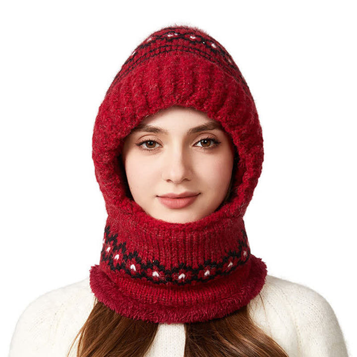 3 In 1 Ethnic Jacquard Knitted Beanie Hat With Scarf And Mask - image 20