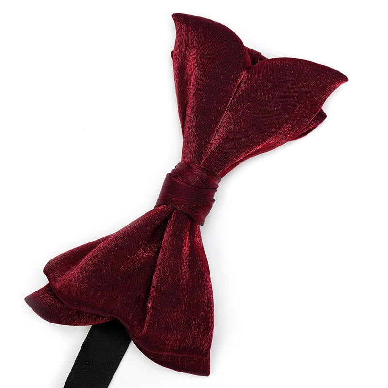 Men's Gentleman Fish Tail Shaped Solid Color Bow Tie - image 1