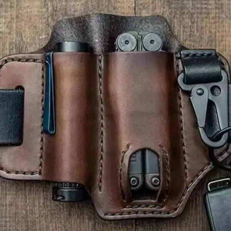 Outdoor Survival Tactical Wallet Leather Belt Bag - image 0