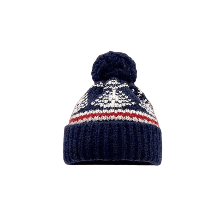 Fair Island Style Women's Winter Knitted Hat - Navy Blue - M(22"-22 7/8") - image 1