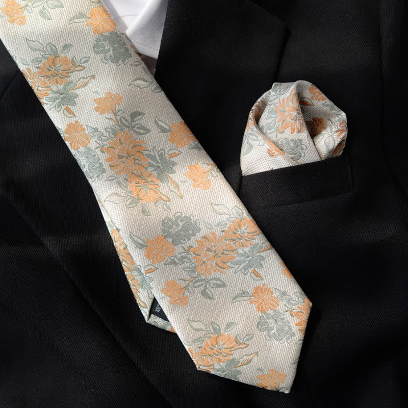 5Pcs Men's Beige Flower Pattern Bow Ties Gift Box - image 2