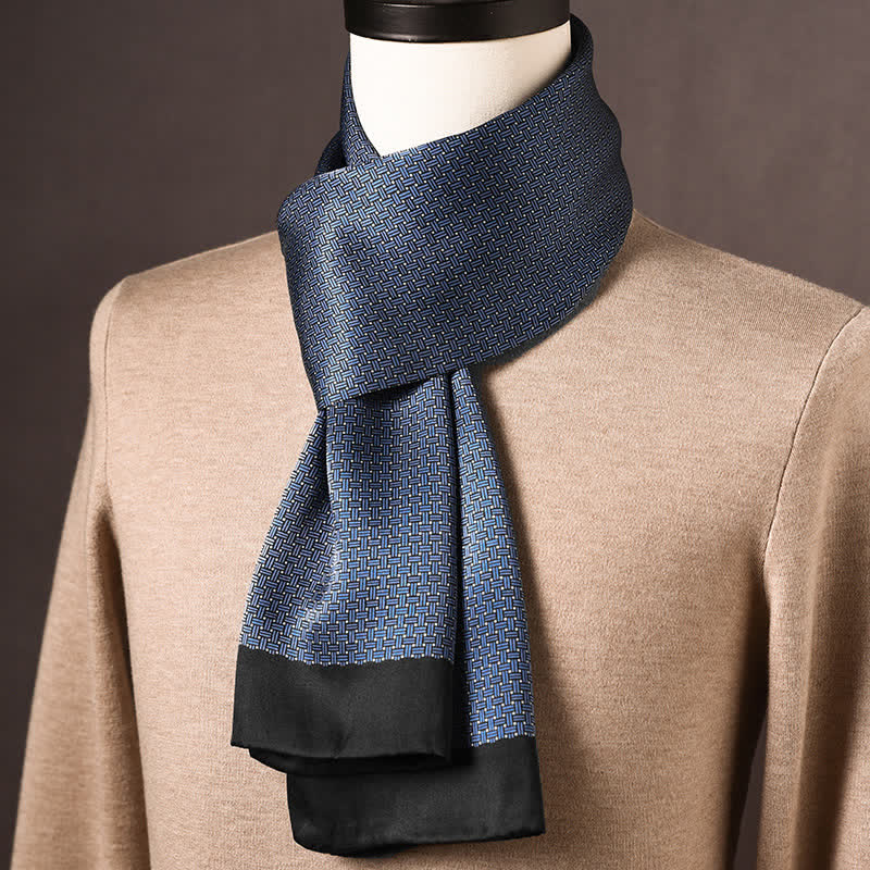 Men's Retro Ethnic Style Long Pure Silk Scarf - Style #3 - image 2