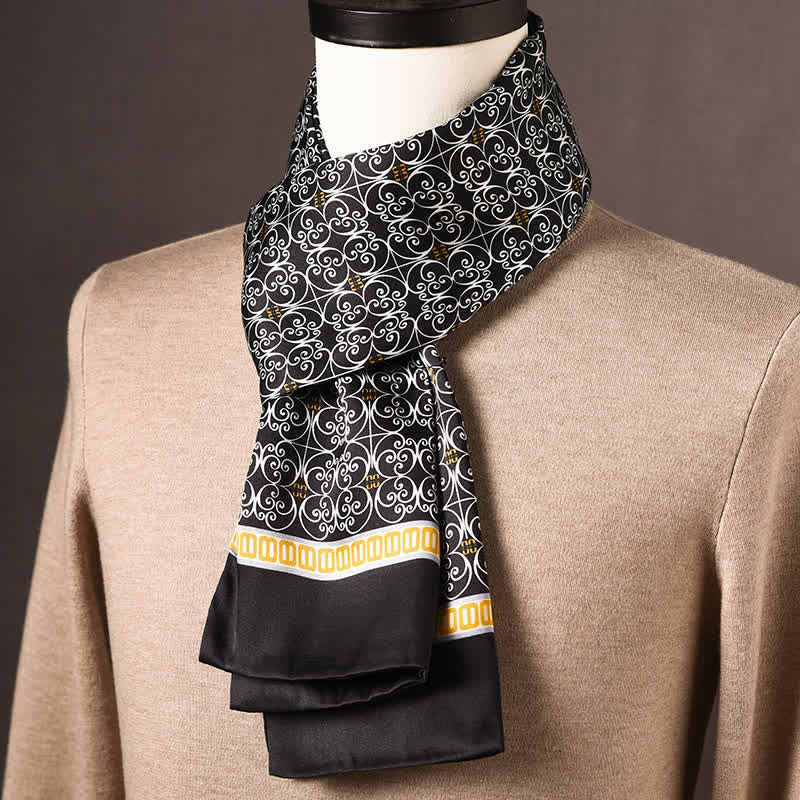 Men's Retro Ethnic Style Long Pure Silk Scarf - Style #7 - image 6