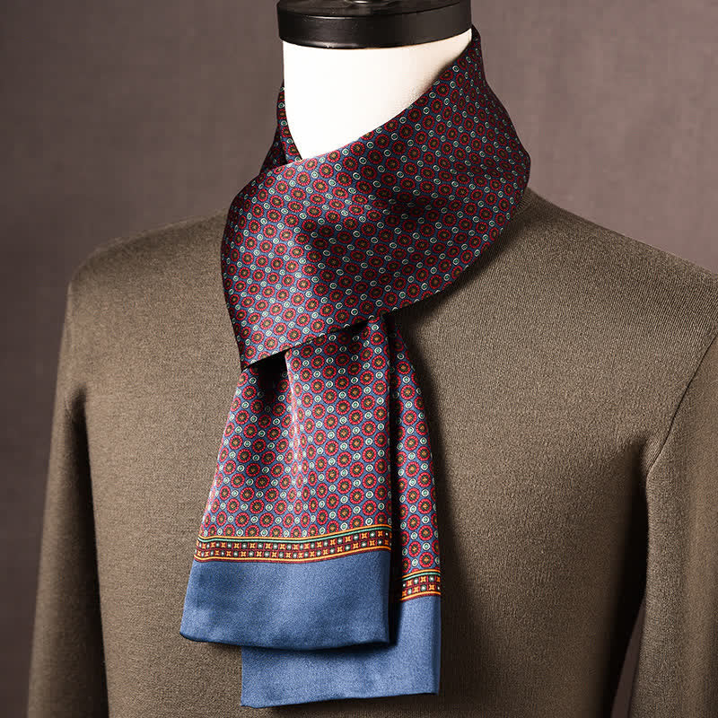 Men's Retro Ethnic Style Long Pure Silk Scarf - Style #2 - image 1