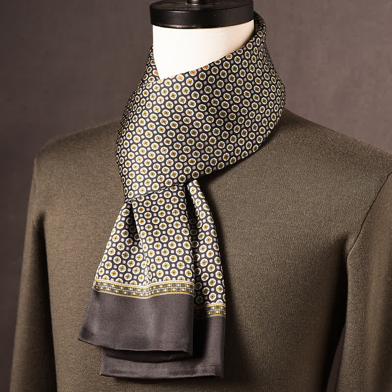 Men's Retro Ethnic Style Long Pure Silk Scarf - Style #11 - image 10