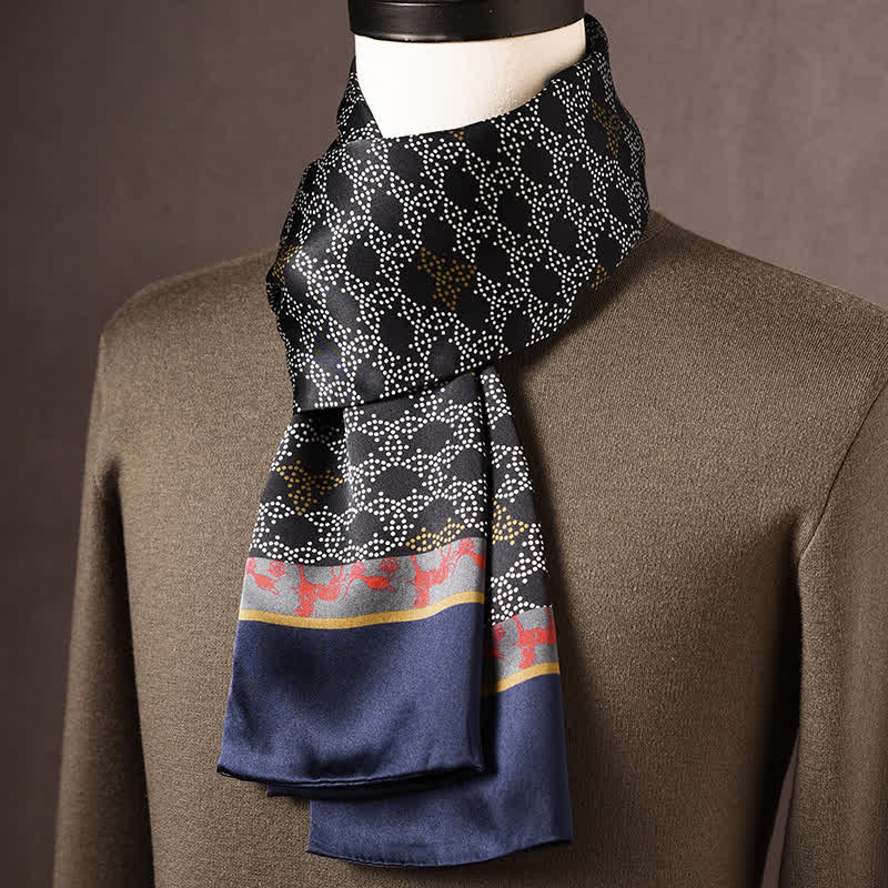 Men's Retro Ethnic Style Long Pure Silk Scarf - Style #8 - image 7