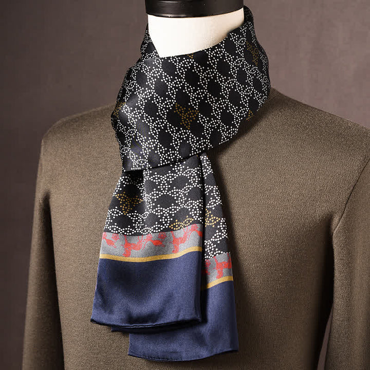 Men's Retro Ethnic Style Long Pure Silk Scarf - Style #8 - image 7