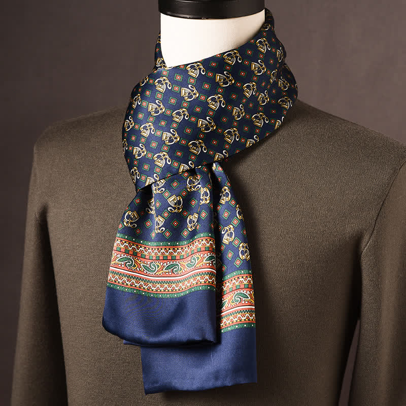 Men's Retro Ethnic Style Long Pure Silk Scarf - Style #16 - image 15