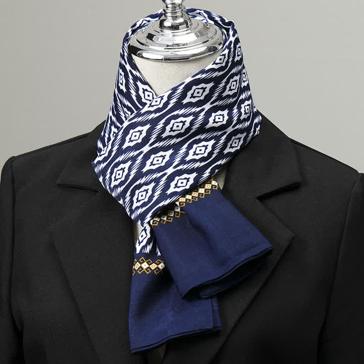 Men's Geometric Pattern Elegant Business Long Scarf - Style #4 - image 3