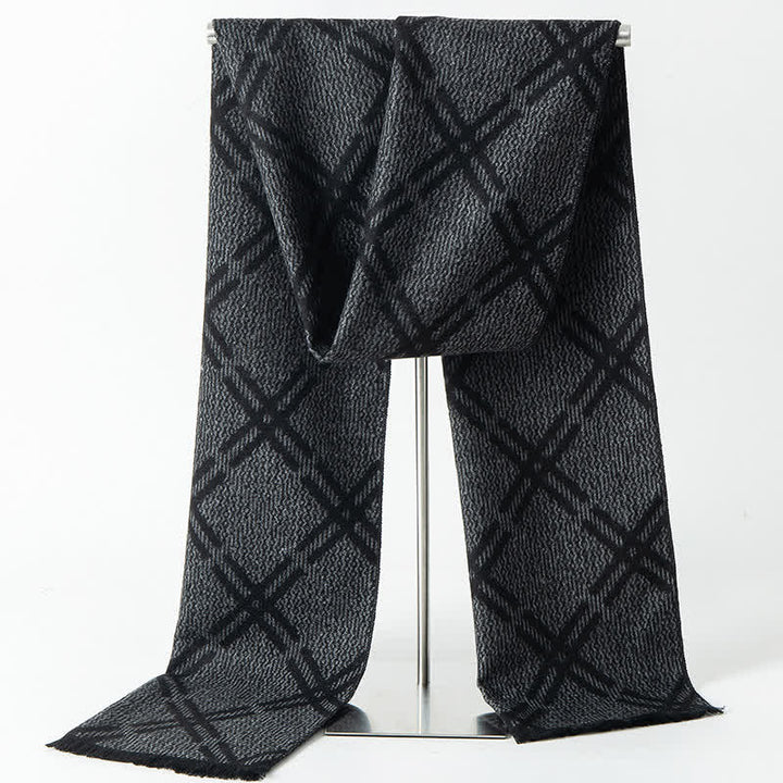 Men's British Style Checked Pattern Warm Long Scarf - Style #12 - image 14