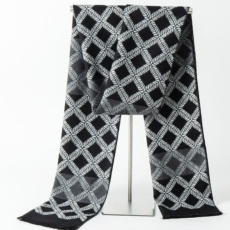 Men's British Style Checked Pattern Warm Long Scarf - Style #2 - image 2