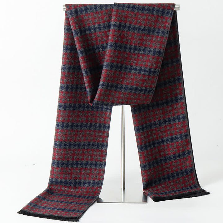 Men's British Style Checked Pattern Warm Long Scarf - Style #7 - image 9