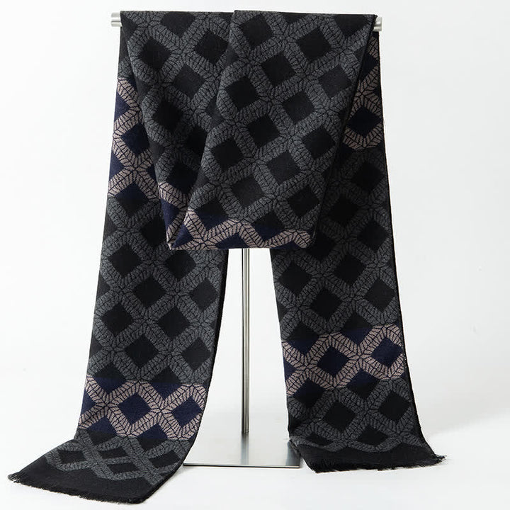 Men's British Style Checked Pattern Warm Long Scarf - Style #3 - image 4