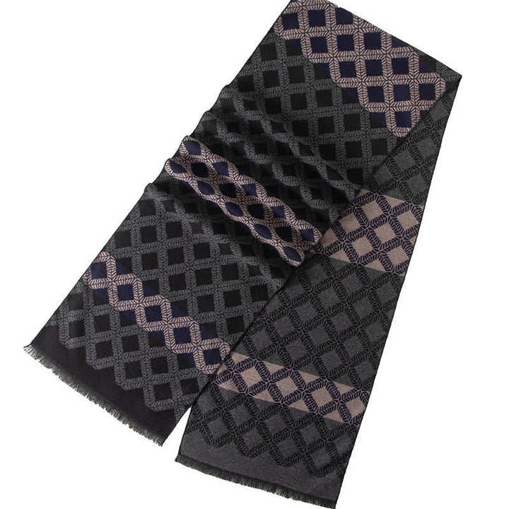Men's British Style Checked Pattern Warm Long Scarf - image 5