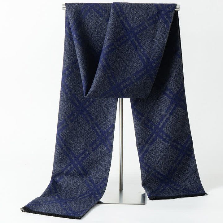 Men's British Style Checked Pattern Warm Long Scarf - Style #10 - image 12