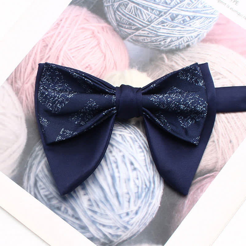 Retro Patternn Double Layers Oversized Pointed Bow Tie - Style #6 - image 7