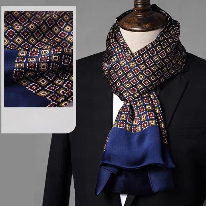 Men's Double-Sided Formal Pattern Long Pure Silk Scarf - Style #6 - image 5