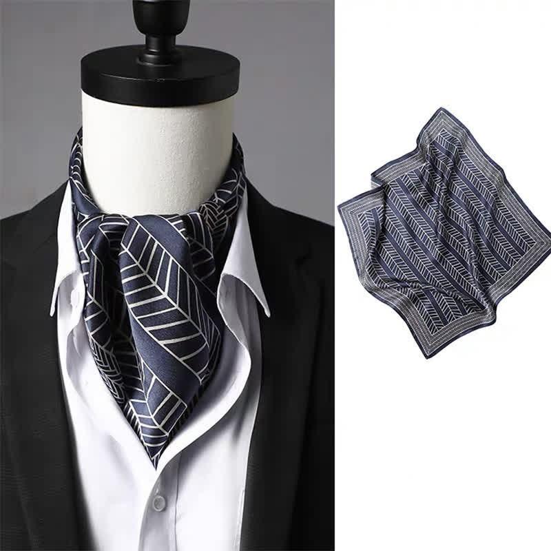 Men's Vintage Paisley Geomatric Pattern Square Scarf - Style #6 - image 5