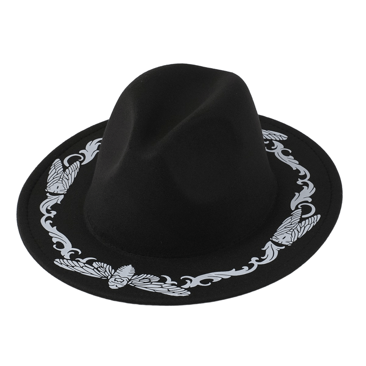 Men's Exquisite Butterfly Cicada Black Cowboy Hat - Black - M (22"-22 7/8") - image 0