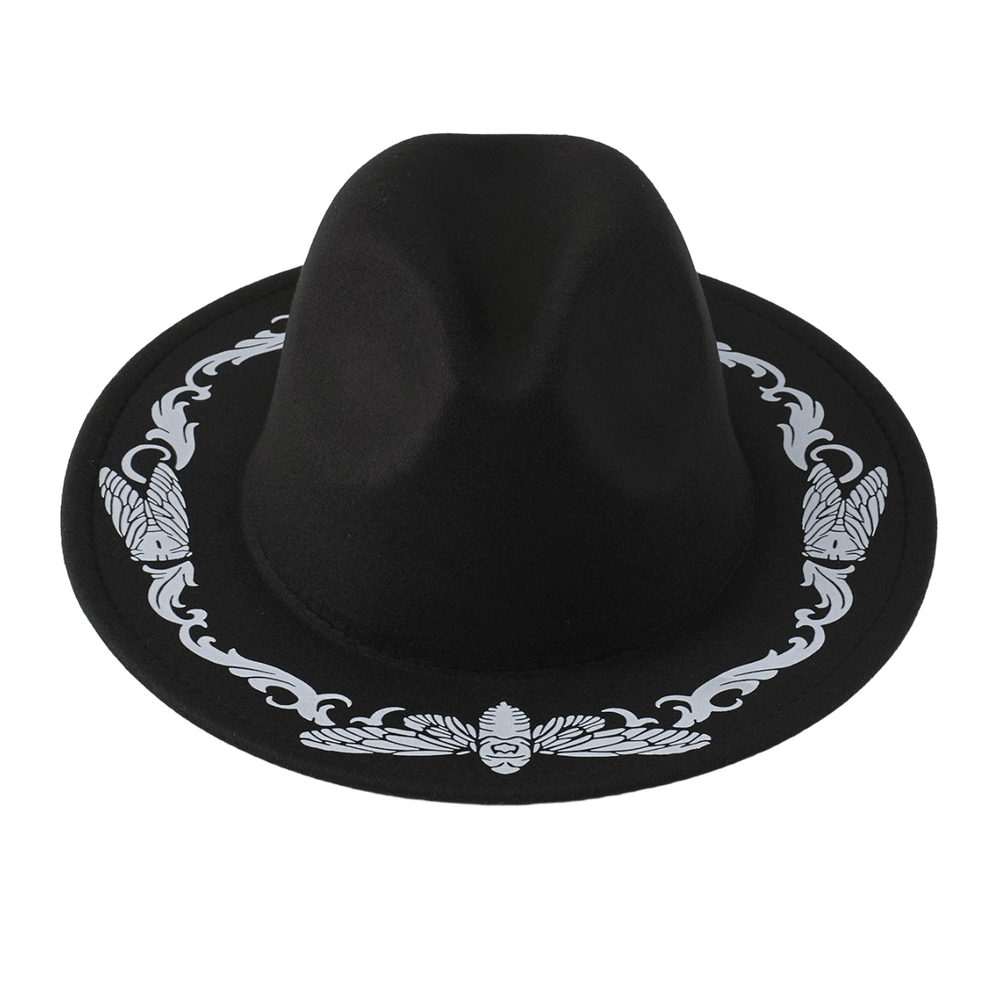 Men's Exquisite Butterfly Cicada Black Cowboy Hat - image 1
