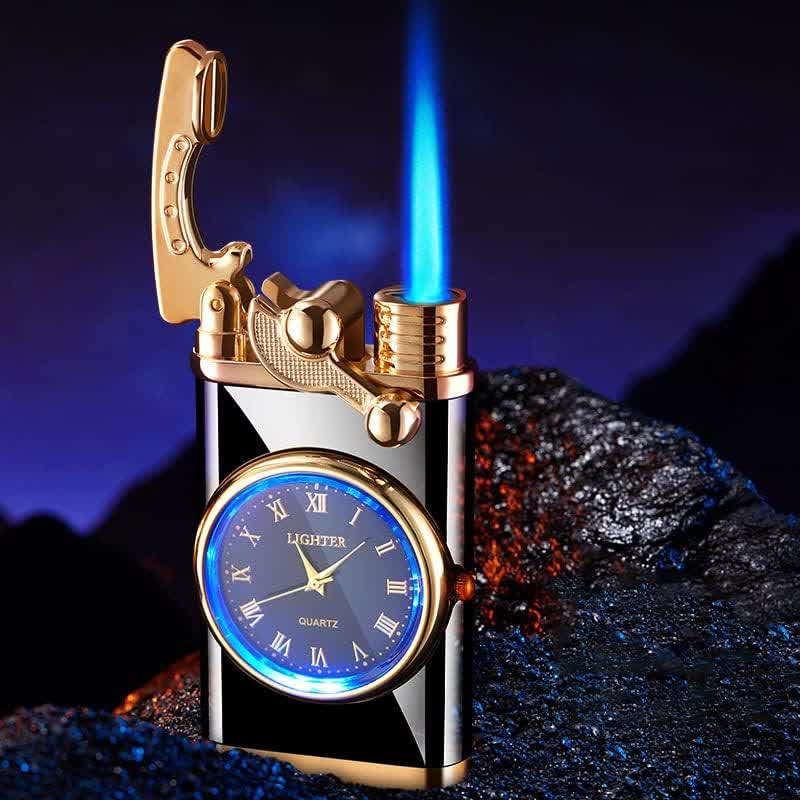 Creative Dial Rocker Arm Inflatable Butane Lighter With Clock - image 0