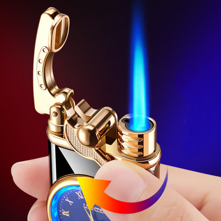 Creative Dial Rocker Arm Inflatable Butane Lighter With Clock - image 2