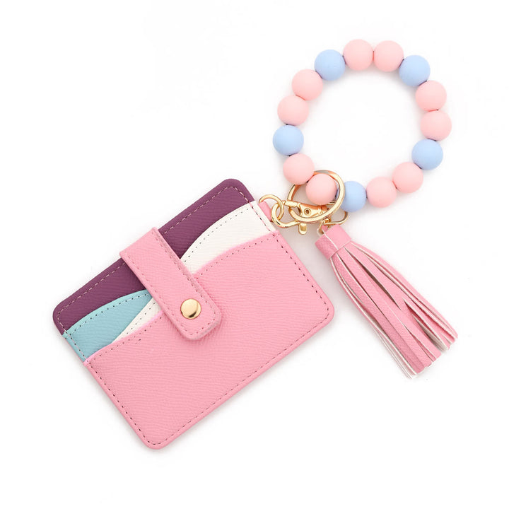 Fashionable Multi-Color Splicing Bracelet Tassel Pendant Wallet - Style #3 - image 2