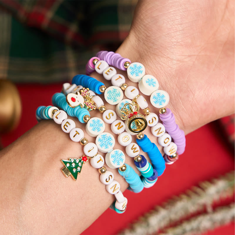 6Pcs Snowflake Christmas Bracelet With Greeting Card - image 1