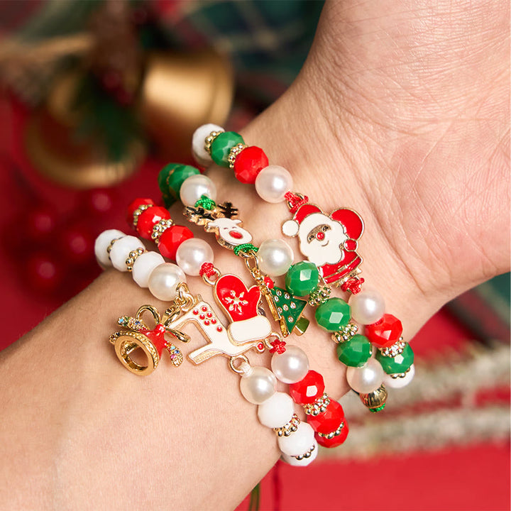 4Pcs Christmas Santa Claus Elk Colorful Bracelet - Christmas Bracelet - image 1